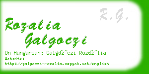 rozalia galgoczi business card